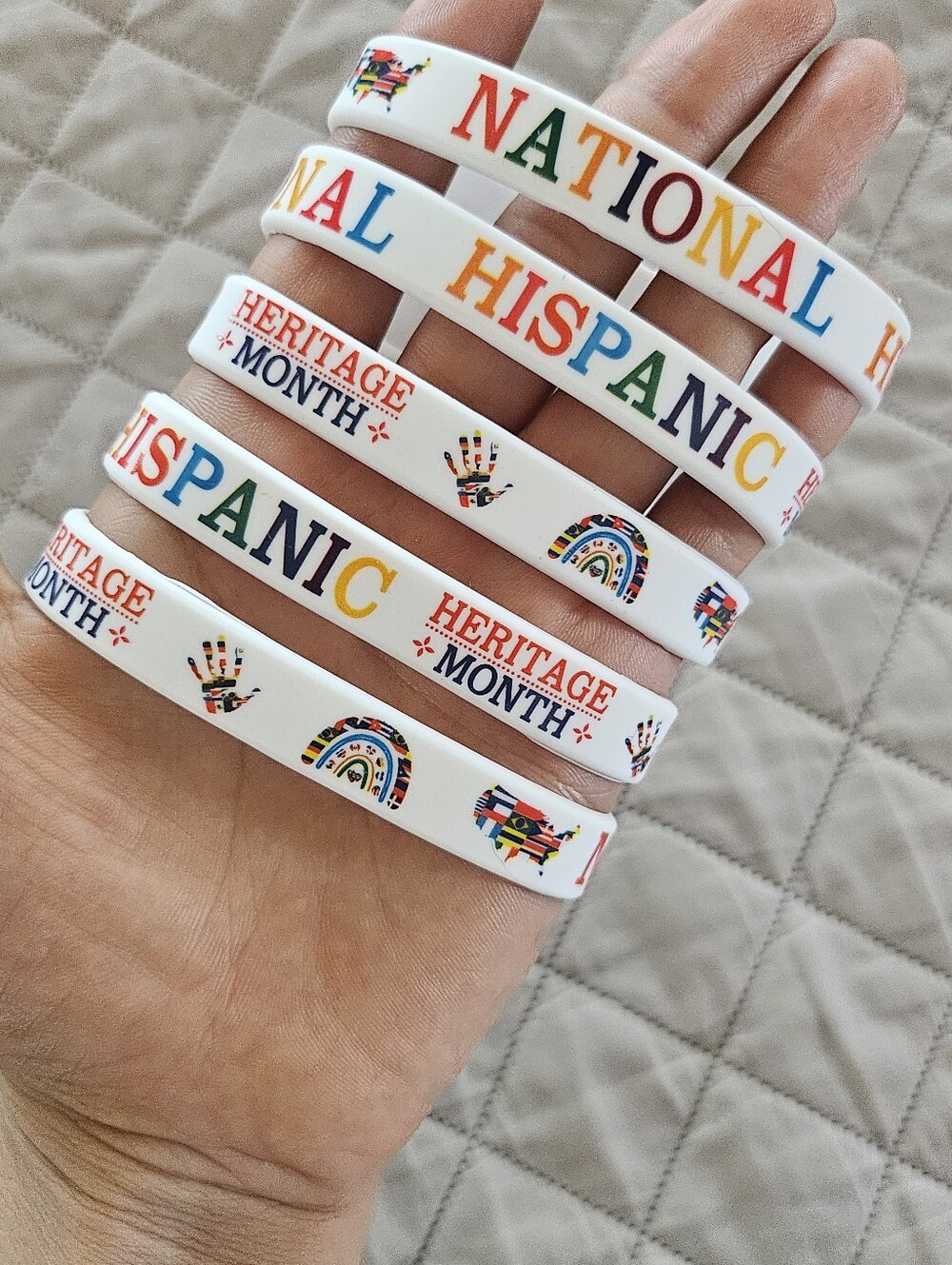 Hispanic heritage month bracelets, 5 wristbands
